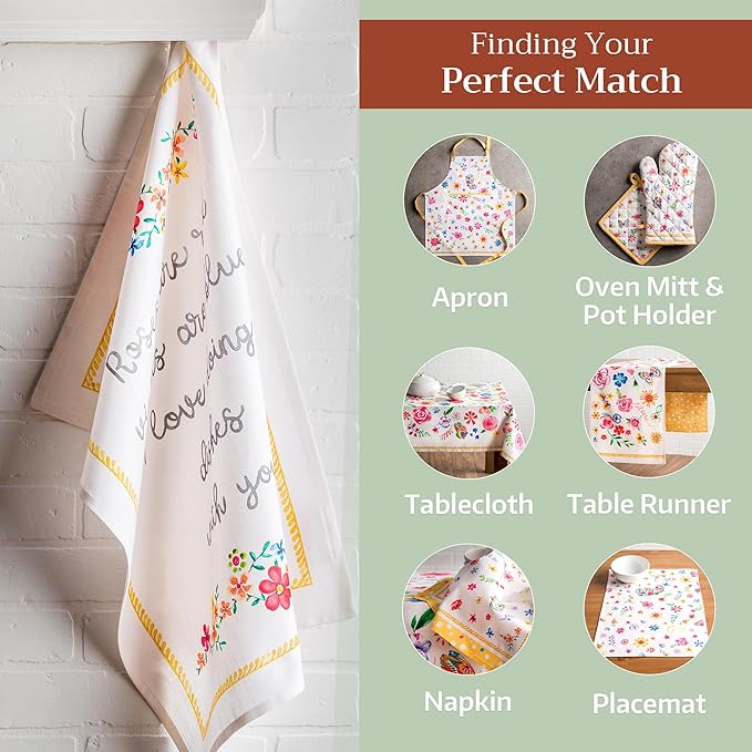 Maison d' Hermine Kitchen Towels Set of 3 100% Cotton 27.50" x 20" Reusable