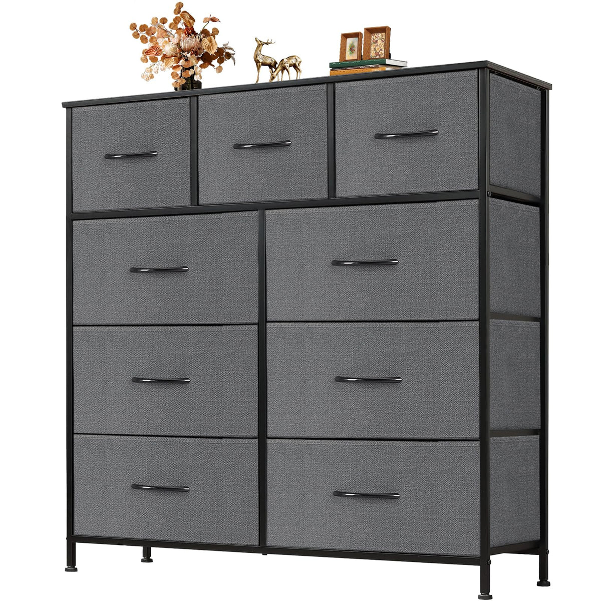 Atilioo Dresser for Bedroom with 9 Drawers, Anti-Tip Fabric Storage Tower
