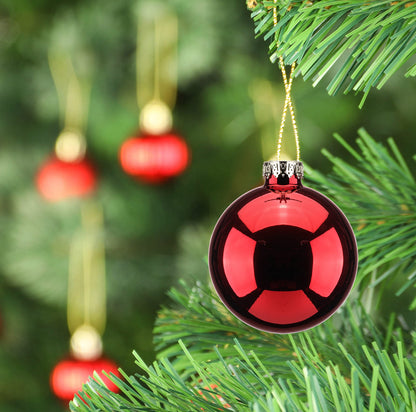 Suixing Christmas Glass Balls Multi Colors Included with Loop Set Festival Home Party Decors Xmas Tree Hanging Pendant 14PC 2.2In Red