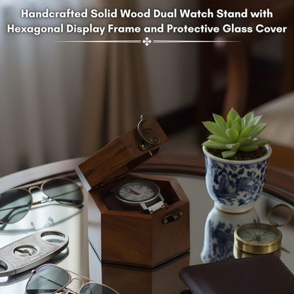 Watch Box for Men, Single Slot Watch Display Case Mens Watch Box Organizer, Dark Rosewood Watch Cases for Men Watch Storage, Valentines Gift Watch Organizer Holder Case for travel with Glass Lid