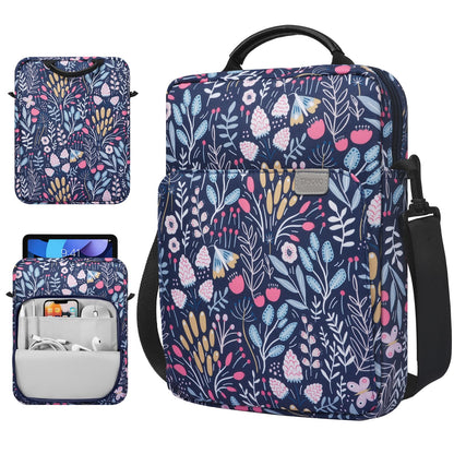 TiMOVO 9-11 Inch Tablet Sleeve Bag with Shoulder Strap for iPad 11-inch A16 2025, iPad 10.9"/10.2" | Air 11/5th/4th Gen. 10.9", Galaxy Tab A9 Plus 11", Colorful Flower
