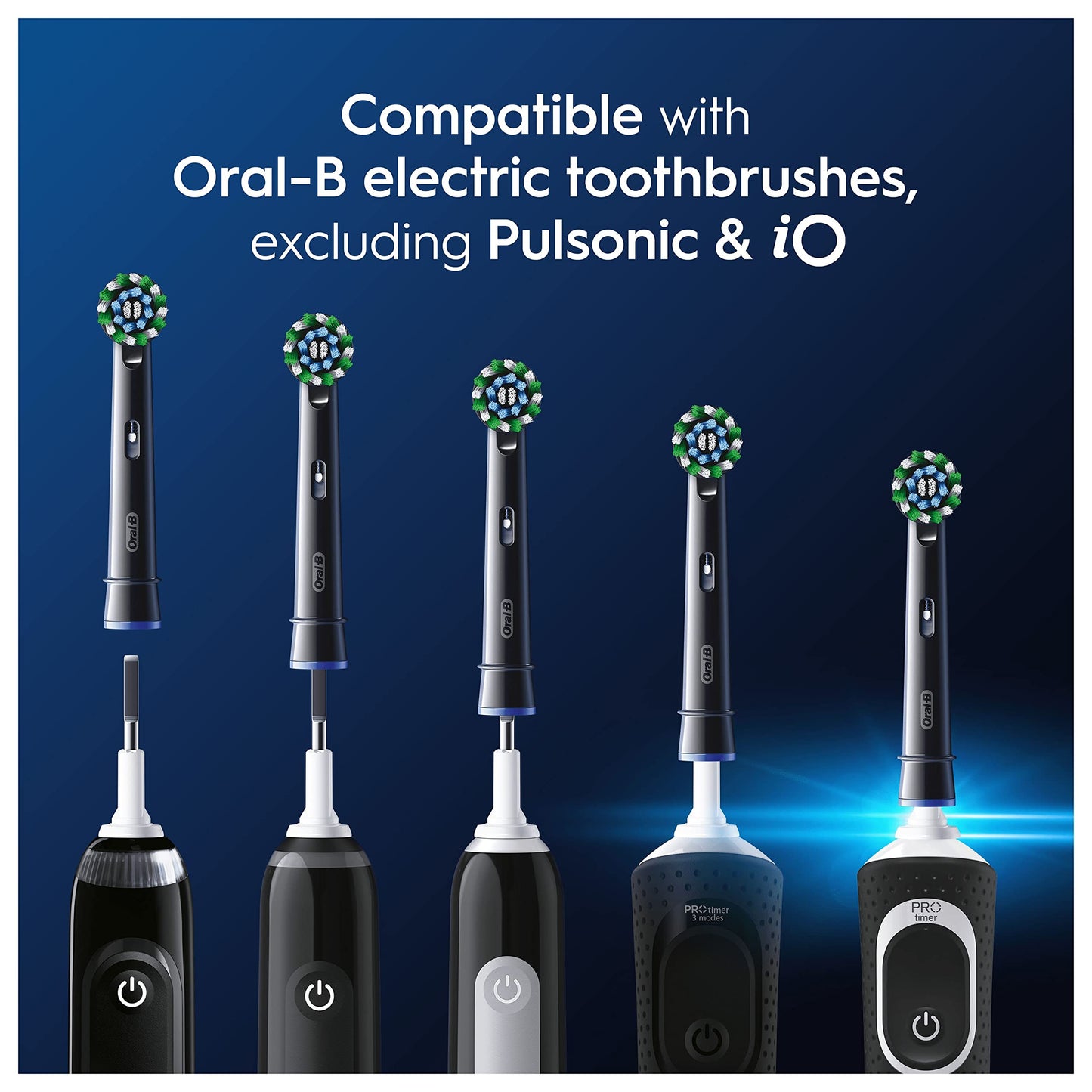 Oral-B Pro Cross Action Original Electric Toothbrush Head, X-Shape and Angled Bristles for Deeper Plaque Removal, Pack of 12 Toothbrush Heads, Suitable for Mailbox, Black