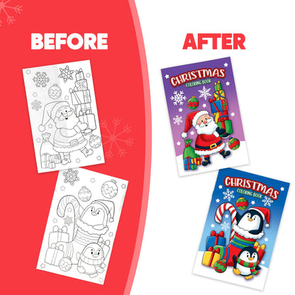 JOYIN 16 Pcs Christmas Coloring Book Books for Kids, Stocking Stuffers Xmas Party Favors Christmas Party Supplies Christmas Presents Mini Books Classroom Games Kids Christmas Goodie Bag Fillers
