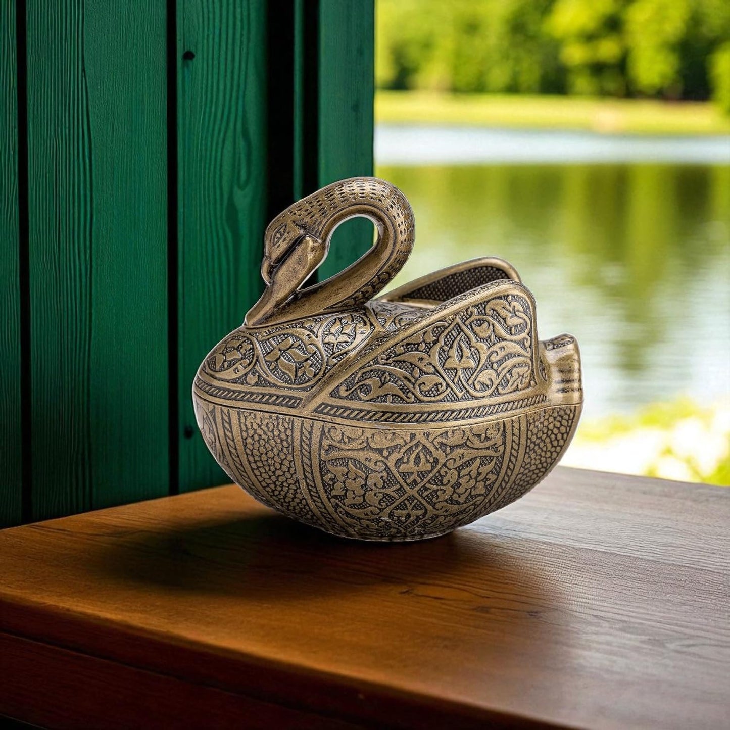 Alisveristime Kugu Big Zinc Alloy Sugar Bowl with Lid (Antique Green)