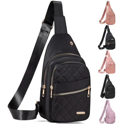 Small Sling Backpack Crossbody Sling Bag for Women, Chest Bag Daypack Fanny Pack Cross Body Bag for Outdoors Hiking Traveling - Black