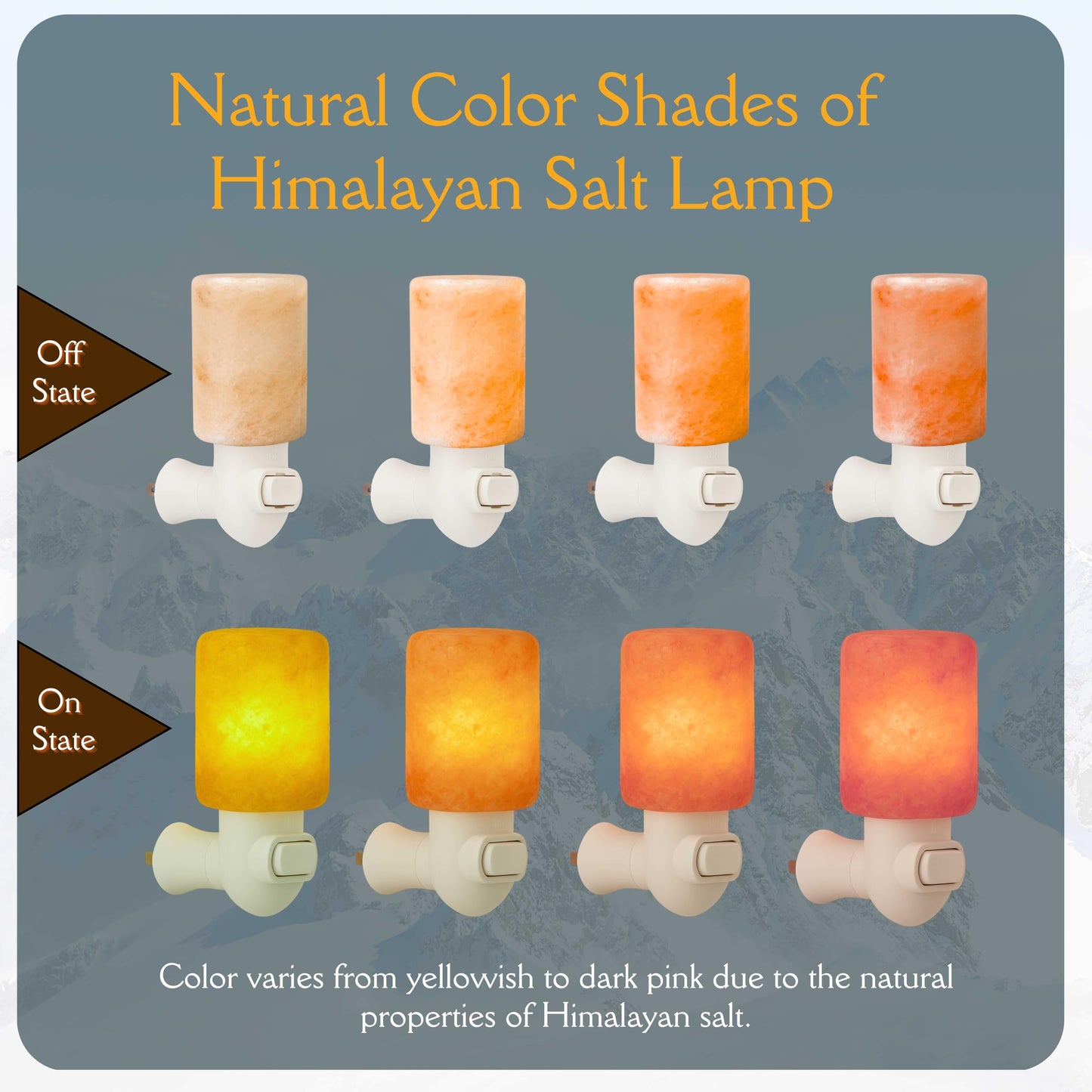 Spantik Himalayan Rock Salt Night Light Cylinder Shape 2Pack