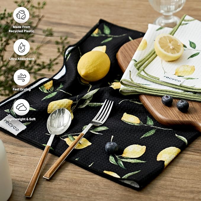 RECYCO Waffle Kitchen Towel Set of 2