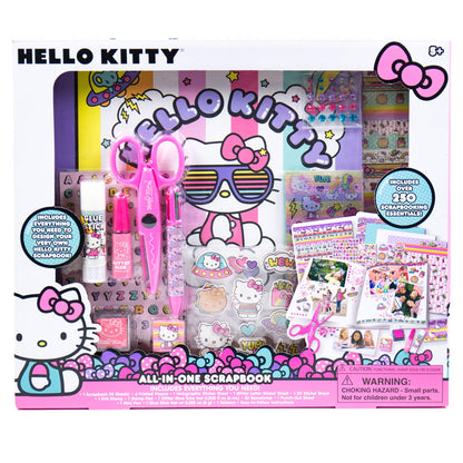 Hello Kitty All-in-One DIY , Design Your Own Scrapbook with Over 250 Essentials, Great Hello Kitty Toys for Weekend Activity, Photo & Keepsake Album for Kids Ages 5, 6, 7, 8, 9, Small, Multicolor