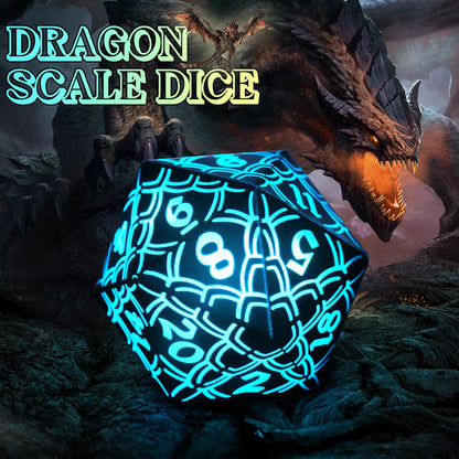 LED DND Dice Set Rechargeable, Cool Light up Dice Wireless Charging for Dungeons and Dragons, ZHOORQI Polyhedral Dice Role Playing Gifts(RGB-Dragon Scale)