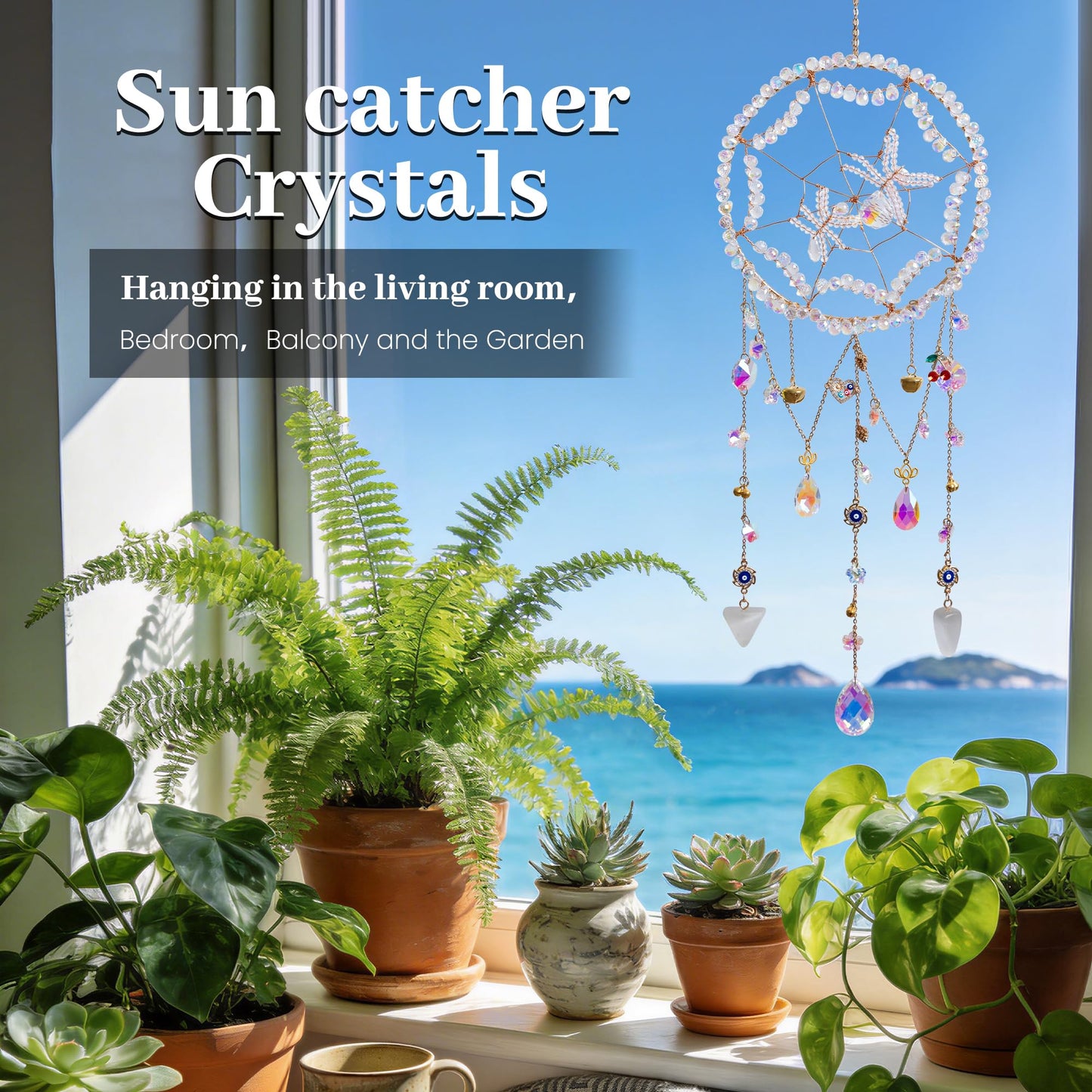 Handmade Spider Sun Catcher, Dreamsum Crystal Suncatchers for Windows, Handmade Wall Rainbow Decor Prism Gift for Women Housewarming Home, Bedroom, Garden Decoration