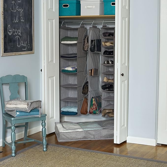 Household Essentials 10-Shelf Wide Hanging Shoe Organizer, Soft and Durable