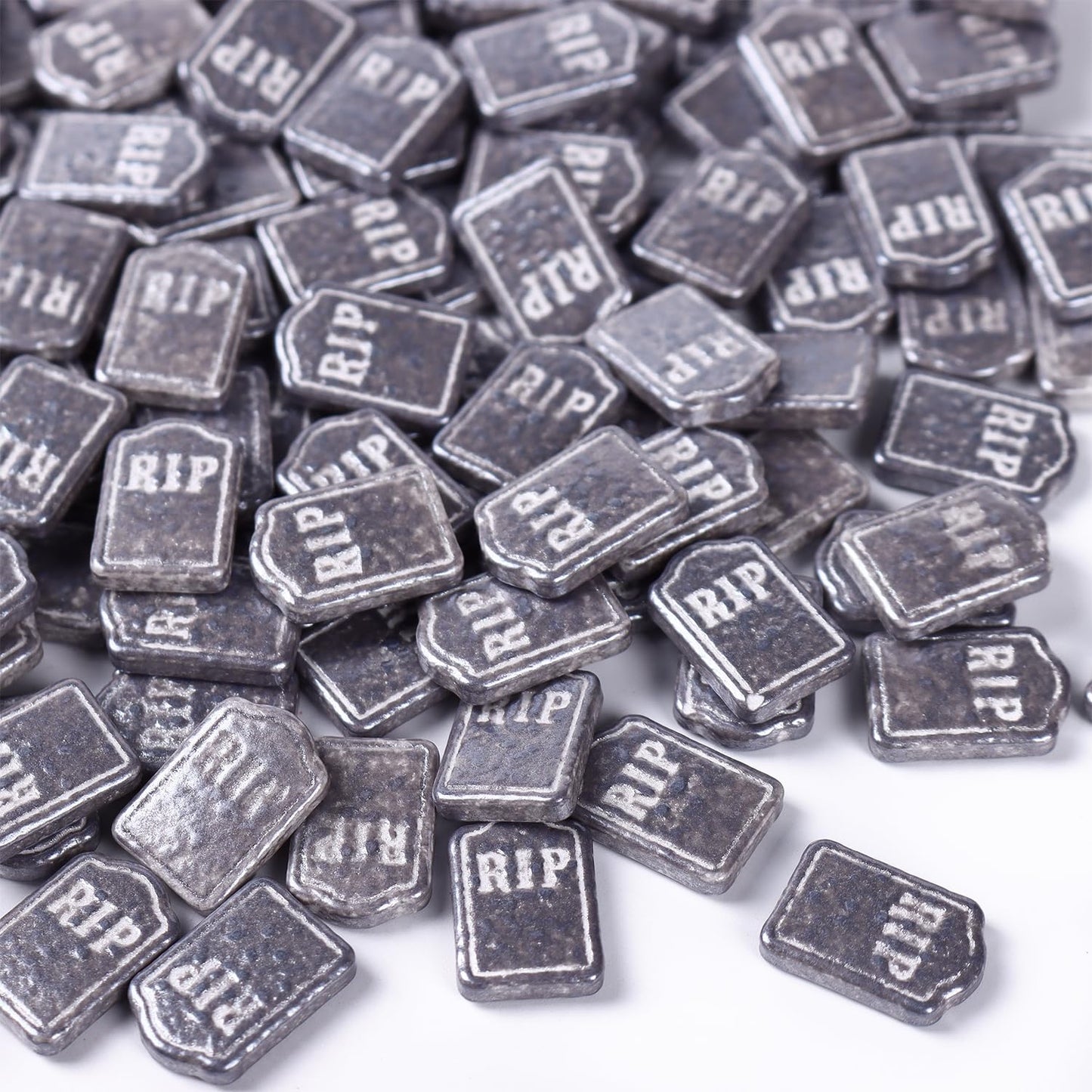 Tombstone Sprinkles for Cake Decorating, Silver Grey Sprinkles Perfect for Horror Dessert Party 3.52 Ounce