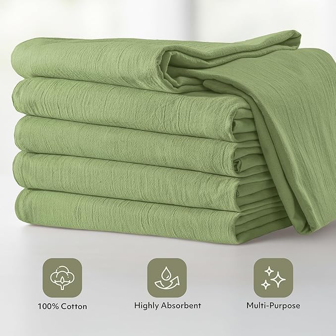 Utopia Kitchen Sage Green Flour Sack Towels 100% Cotton Tea Towels