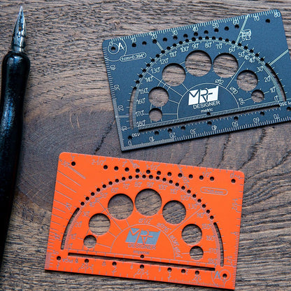 MRF Card Multitools Designer – 15-in-1 Credit Card Multitool Ruler – Aluminium Wallet Multitool Card for Architects, Engineers & Designers – Pocket Multi Tool, Dual Scale, TSA Approved