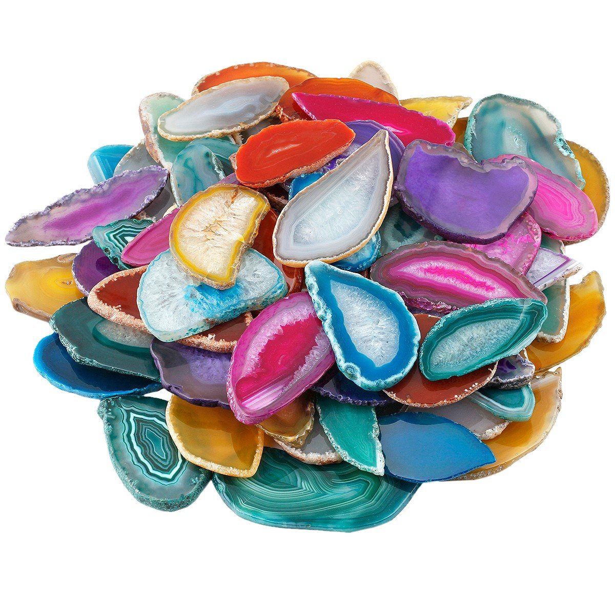 mookaitedecor Polished Agate Light Table Slices,Geode Agate Slab Cards Pack of 12