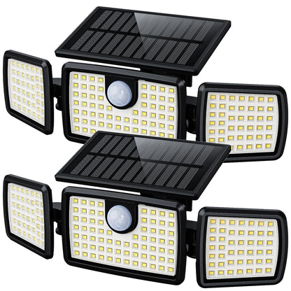 Solar Lights Outdoor Waterproof, Motion Sensor Flood Outside Lights with 2500LM High Brightness 270° Wide Angle, Outdoor Solar Lights IP65 for Yards, Patio, House, Garage (Non-Remote,2 Pack)
