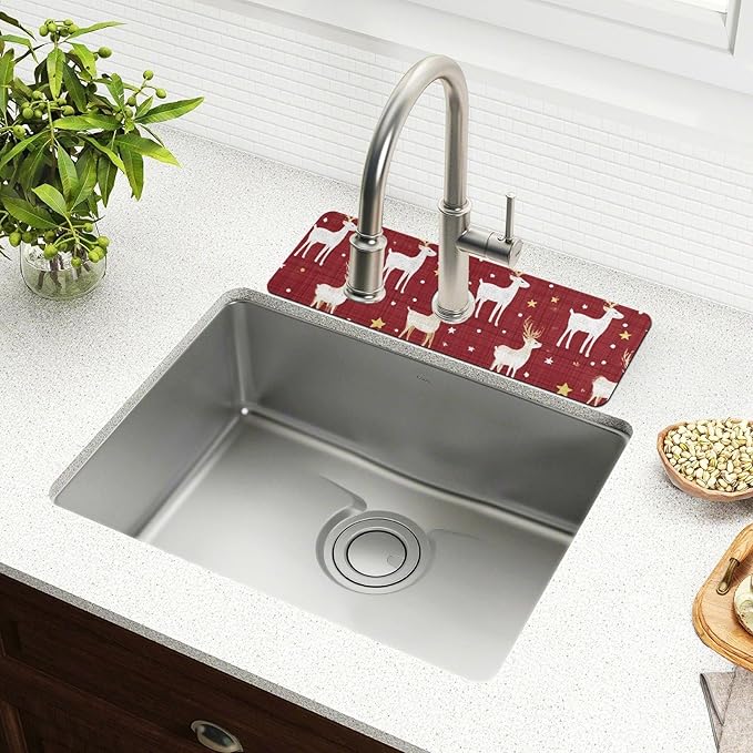 Kitchen Sink Splash Guard 2 PCS 14.7 Inch Sink Faucet Mat Splash Guard