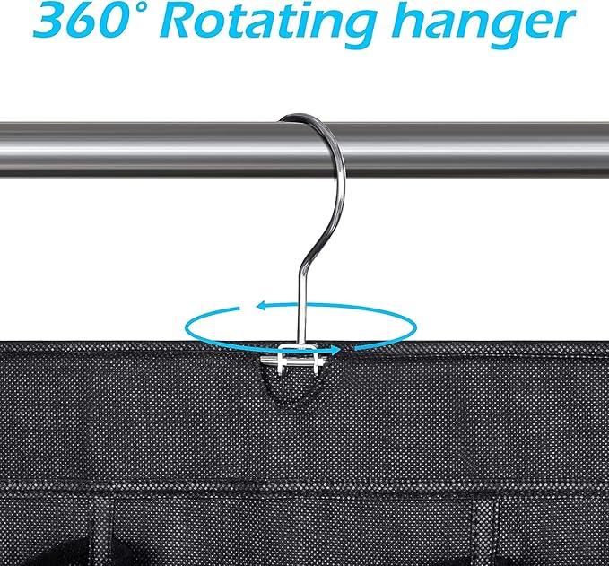 MISSLO 30 Large Pockets Dual Sided Hanging Shoe Rack