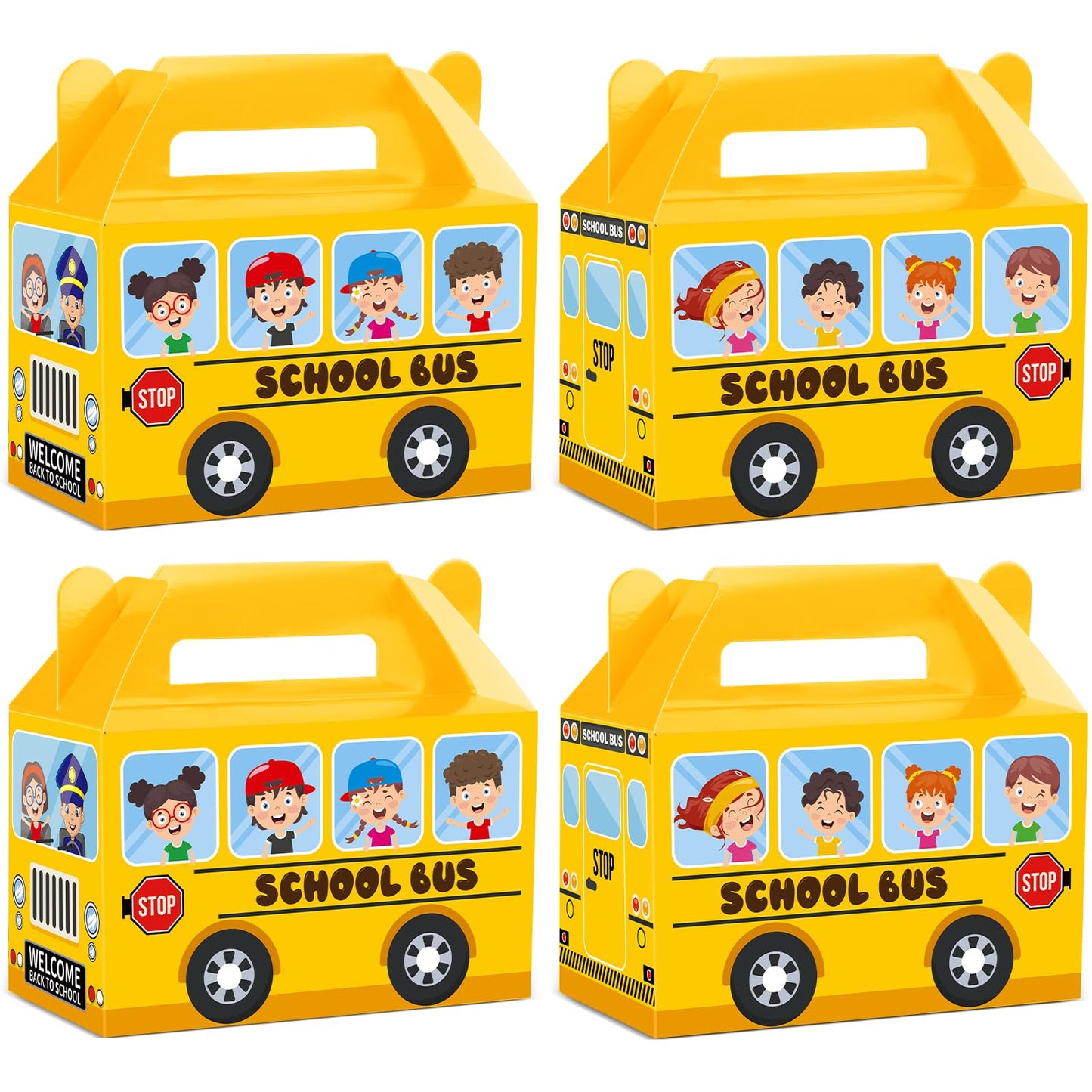 ojustbeok 24Pcs School Bus Party Treat Boxes School Bus Gift Box Party favor Yellow School Bus Goodie Gift Boxes for Kids Classroom Decorations Welcome Back to School Birthday Baby Shower Supplies
