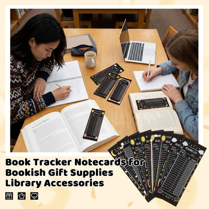 Resurhang 320 Pcs Black Reading List Bookmark Bulk 3 x 8 Inch Blank Personal Libraries Cards Reading Journal Log Book Review Bookmark Gifts Book Tracker Notecards for Library Accessories