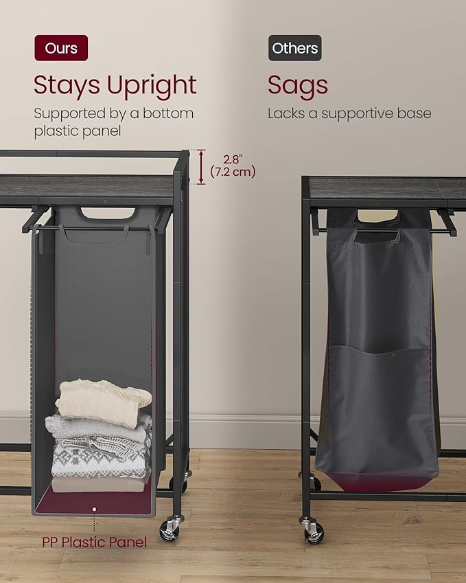 VASAGLE Laundry Sorter, 43.5 Gal. Laundry Hamper Basket