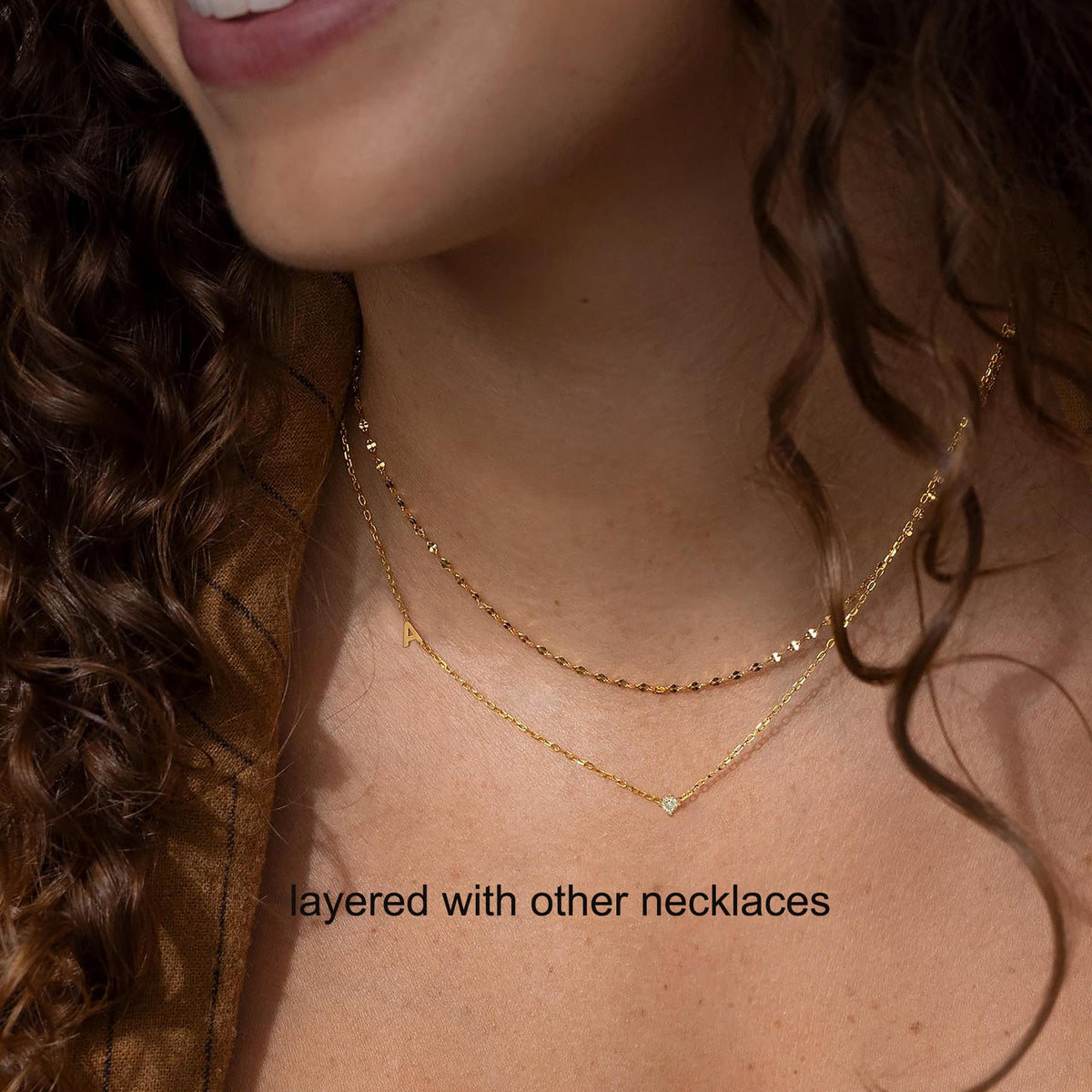 FUCJOEE Personalized Initial Necklaces for Women, Dainty 14K Gold Plated Sideways Letter Necklace Simple Choker Necklace Personalized Name Necklaces for Women Cute Trendy Stuff Teen Jewelry Gifts