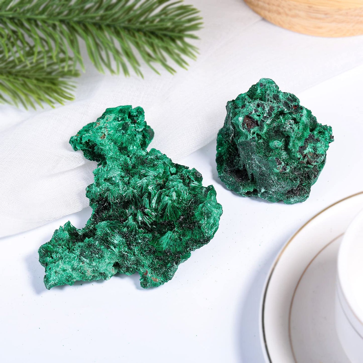 mookaitedecor Natural Malachite Raw Stone Crystal Mineral Specimen Ornament for Reiki Healing Home Decoration, 100-200g