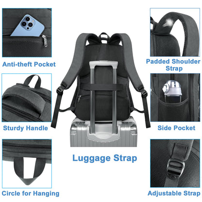 MATEIN Lunch Backpack for Men Work, Sturdy 17 Inch Laptop Backpack with Lunch Compartment, Water Resistant Work Bag with Padded Straps, Anti Theft Computer Back Pack for Office Commute College