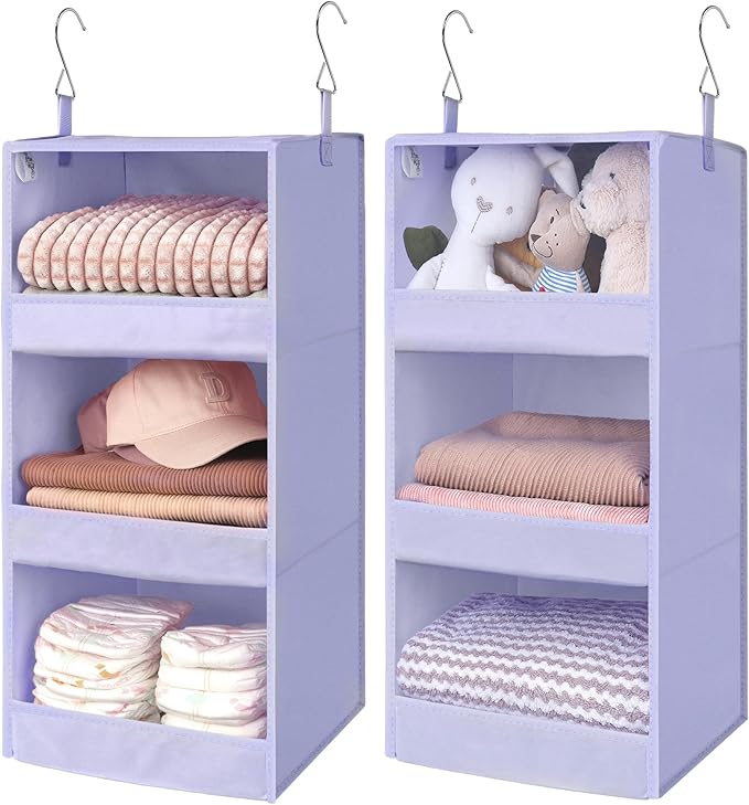 GRANNY SAYS 3 Shelf Hanging Closet Organizers and Storage, Collapsible Closet