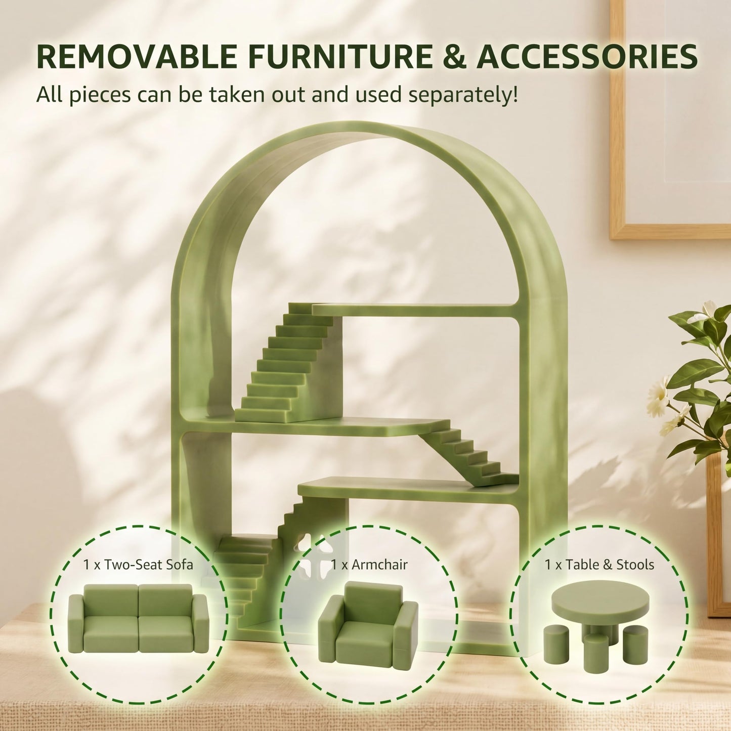 Sliner Green Display Shelf Compatible with Small Figures, Blind Box Glow in the Dark Figures Organizers Stand, Decorative Storage Stand for Collectible Figurines