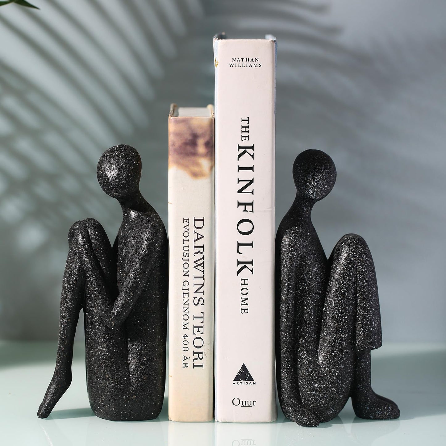 Yoga Decorative Bookends, Unique Book Ends to Hold Book - Artisanal Resin Figurines for Home & Office Elegance