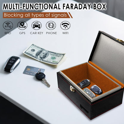 OMKHE Faraday Box for Car Keys – RFID Signal Blocker, Key Fob Protector, Anti-Theft Keyless Entry Protector with Faraday Pouch