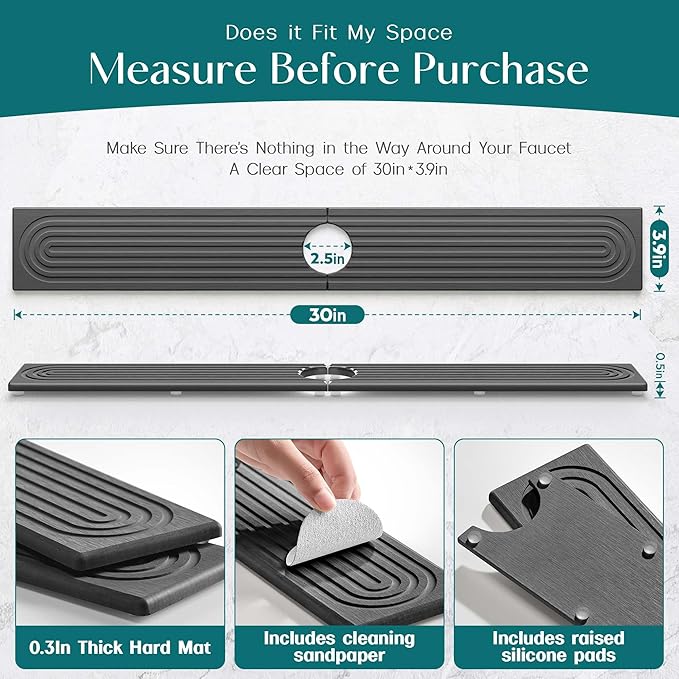 30 inch Kitchen Faucet Absorbent Mat