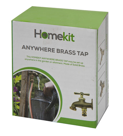 HOMEKIT Brass Hose End Tap – Outdoor Brass Tap, Allotment Taps, Outside Anywhere Taps for Convenient Water Access