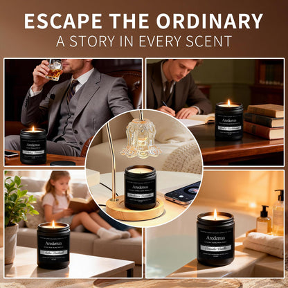Mahogany Candle, Manly Scented Candles for Home, Masculine Candle Gifts for Men - 7oz Soy Candles for Home Scented, 50 Hours Burn Time, Perfect for Relaxing Home Fragrance