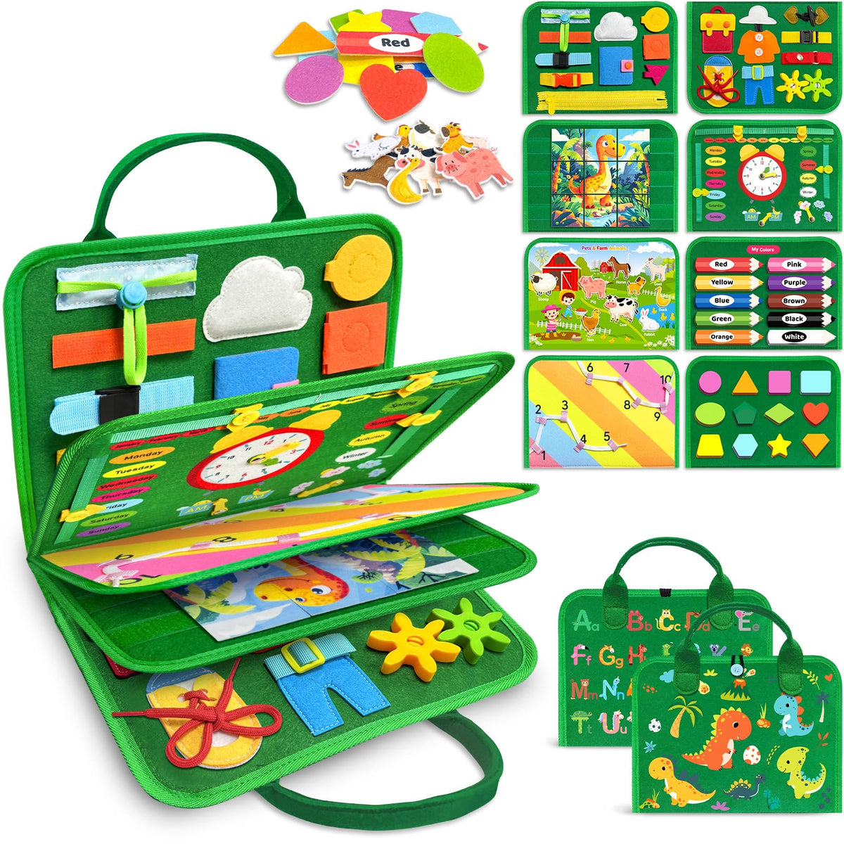 Gojmzo Busy Board Montessori Toys for Toddler Year Old Boy Girl Birthday Gifts, Busy Book Sensory Toys for Toddlers, Learning Educational Toddler Travel Activities