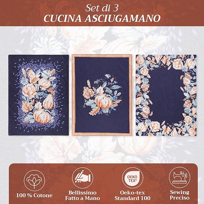 Maison d' Hermine Kitchen Towels Set of 3 100% Cotton 20" x 27.5" Reusable