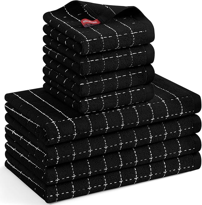 Mordimy 100% Cotton Terrycloth Kitchen Towels and Dishcloths Sets, Soft and