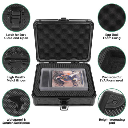 SolidCase Single Sport Card Case for PSA BGS SGC Slabs,Mini Slab Case for sports card, Deluxe Small graded Card Case for baseball card slabs Compatible with up to 2 PSA slabs or 2 BGS Slabs