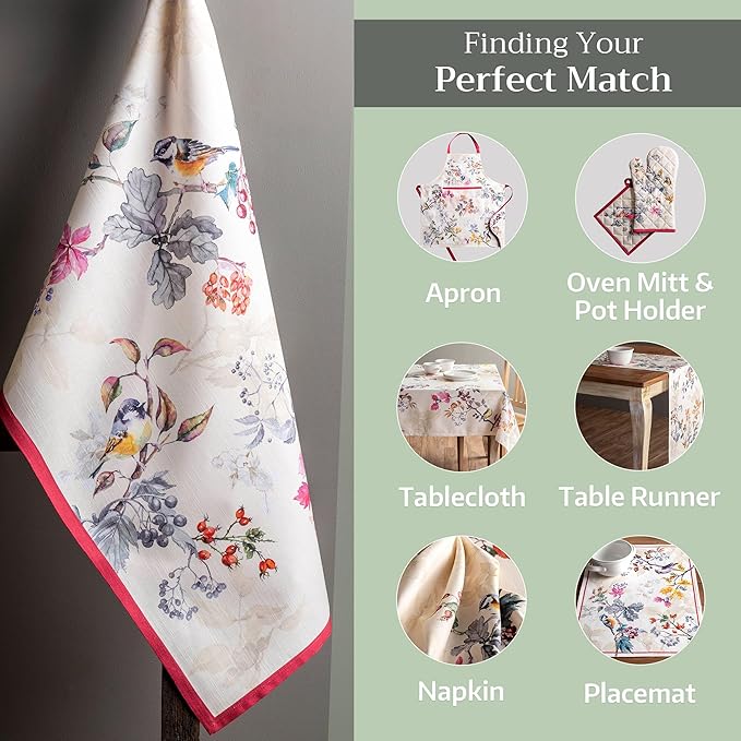 Maison d' Hermine Kitchen Towels Set of 3 100% Cotton 20" x 27.5" Reusable