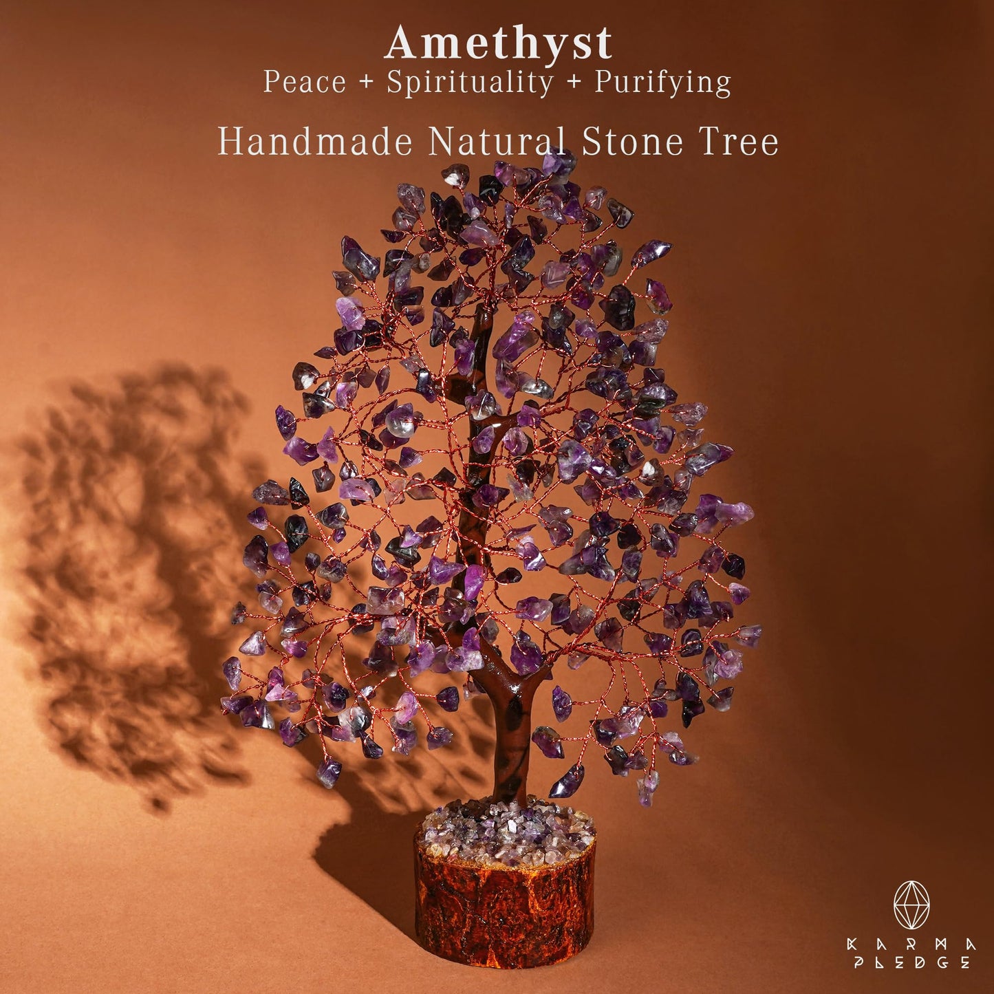 Crystal Tree of Life Amethyst Healing Crystal Trees for Home & Office Decoration, Handmade Crystal Money Bonsai Trees for Positive Energy, Good Luck, Christmas Decor, Birthday Gifts for Women, Mom