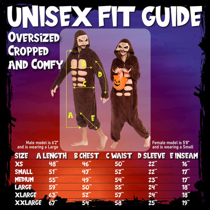 Funziez! Sasquatch Costume- Bigfoot - Yeti One Piece (Brown, Medium)
