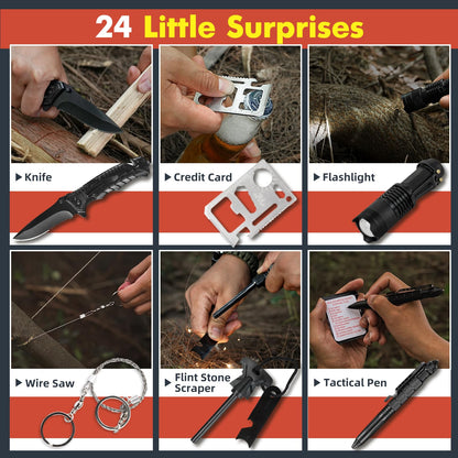 VEITORLD Gifts for Men Dad Husband Him Fathers Day, Survival Gear and Equipment 12 in 1, Survival Kits, Cool Unique Fishing Hunting Anniversary Birthday Gifts for Him Teen Boy Boyfriend Women