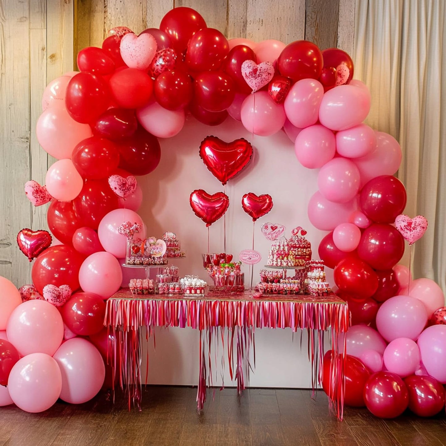 RUBFAC 135pcs Red Balloons Different Sizes 18 12 10 5 Inch for Garland Arch, Latex Christmas Balloon for Birthday Party Wedding Decorations