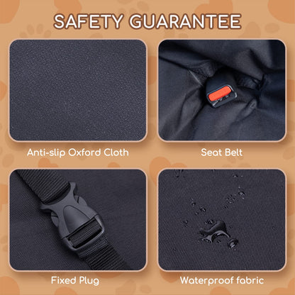 Nobleza Dog Car Seat Cover, No-Skirt Design Nonslip Car Seat Cover for Dogs, Durable Scratch Proof Car Boot Liner Protector, Dog Seat Covers for Universal Cars Back Seats, 140 * 110CM, Black