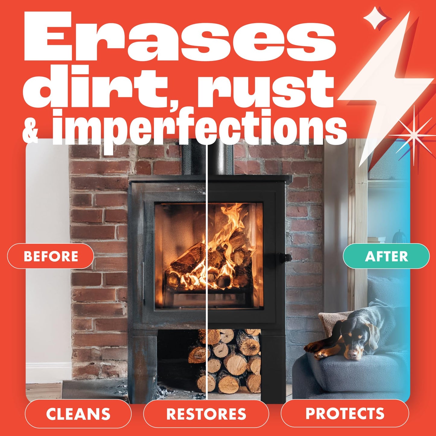 Dirtbusters Stove Polish & Stove Cleaner for Wood & Log Burners & Fireplace Grates, Clean & Restore to Black (250ml & 750ml)