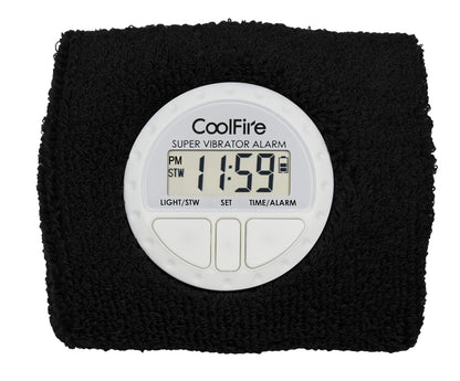 Coolfire Vibrating Alarm - Silent Wristband Vibrating Alarm for Deep Sleep (Black)