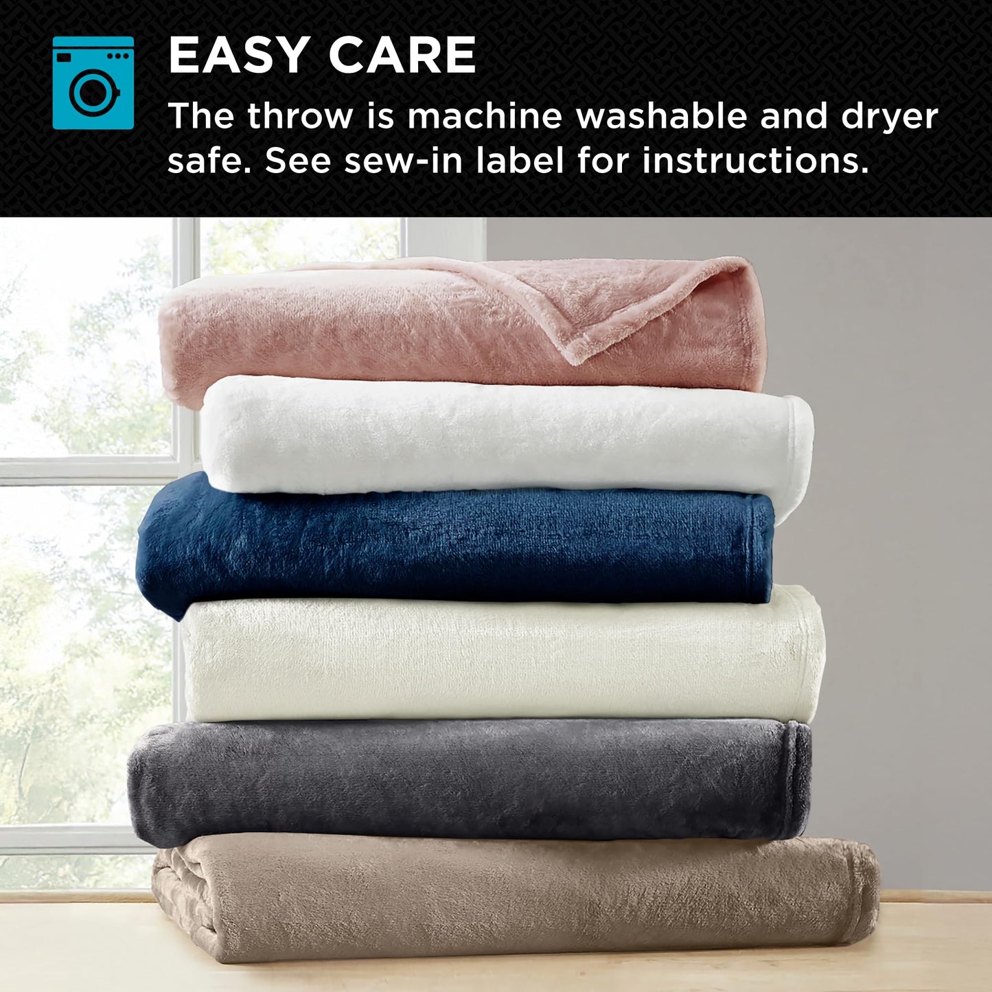 Brookstone Nap Plush Throw Blanket for Couch | Warm & Super Soft Blanket with Unmatched Heavy, Dense, and Ultra-Comfy Throw | Luxurious Drape, Cozying Up on a Sofa, Chair | Ivory
