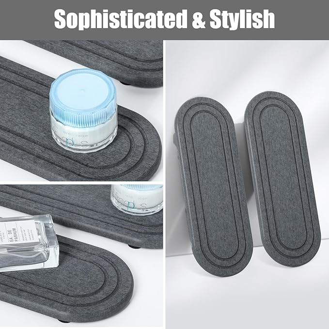 2PCS Water Absorbing Stone Tray, Fast Drying Diatomite Stone Sink Tray