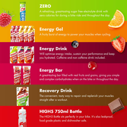 HIGH5 Cycle Pack Containing Cycling Energy Hydration & Recovery Products
